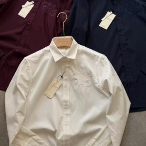 Chest Embroidered Designer Stretchable Solid Shirts